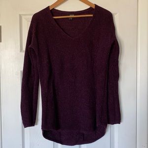 a.n.a. Purple V-Neck Sweater